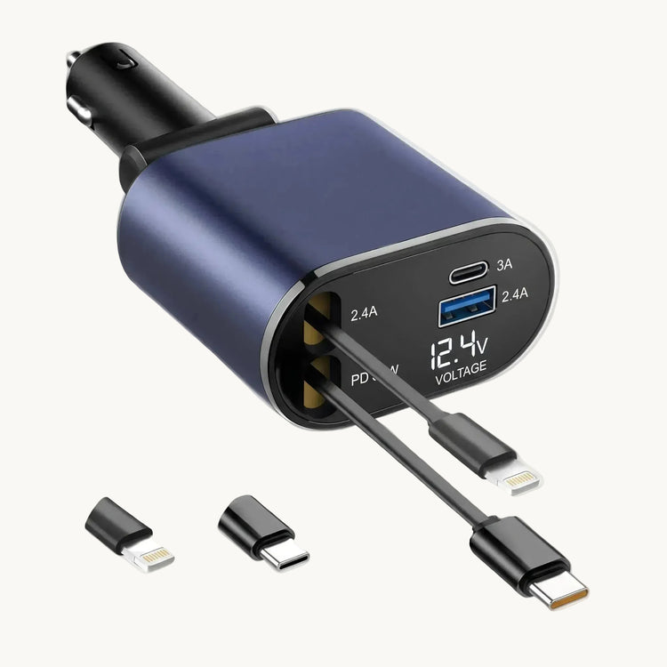 60W Retractable Car Charger
