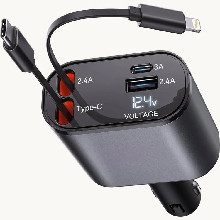 60W Retractable Car Charger