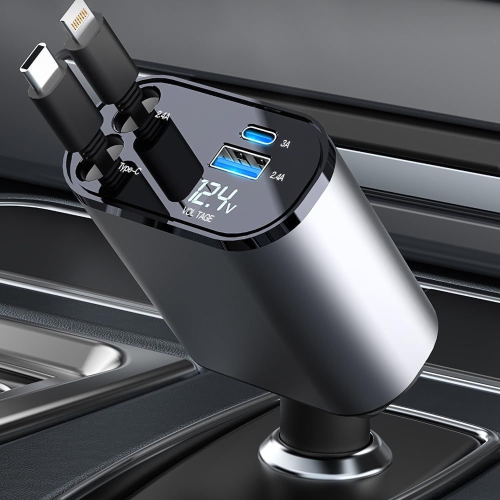 60W Retractable Car Charger